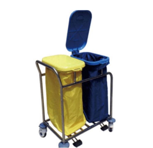 Carro para bolsas para ropa sucia - Tianjin Kangli Medical Instrument - médico / para lavandería / 2 bolsas