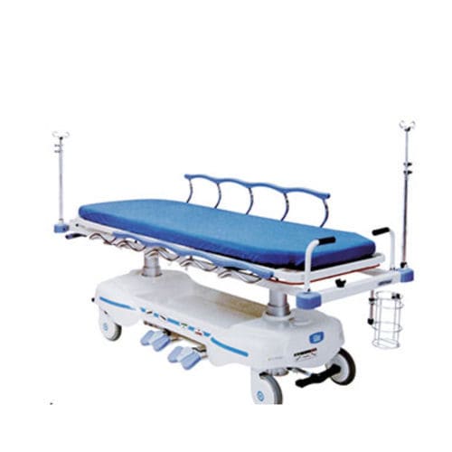 Carro camilla para traslado de pacientes - A 97 - Tianjin Kangli Medical Instrument - hidráulico / de altura variable / de 1 sección