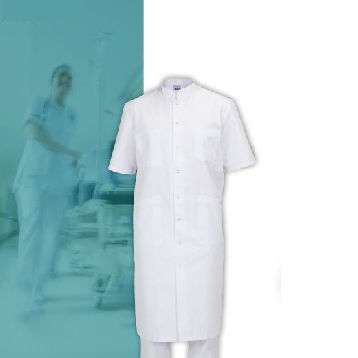 Casaca sanitaria para hombre - CORFOU - FIL'MED - de algodón / de poliéster / blanca