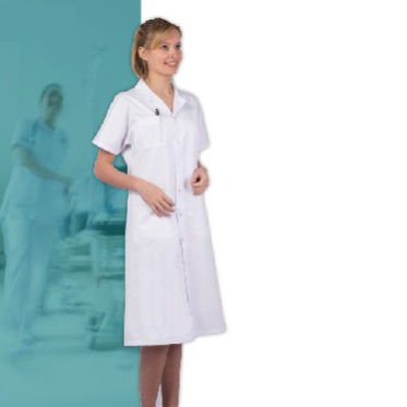 Casaca sanitaria para mujer - ALEXANDRIE - FIL'MED - de algodón / de poliéster / blanca