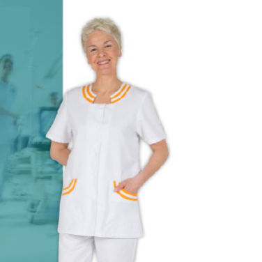 Túnica sanitaria para mujer - MESSINE - FIL'MED - de poliéster / blanca