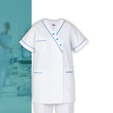 Túnica sanitaria para mujer - BYZAN - FIL'MED - de poliéster / de algodón / blanca