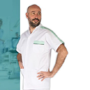 Túnica sanitaria para hombre - ETNA - FIL'MED - de poliéster / de algodón / blanca
