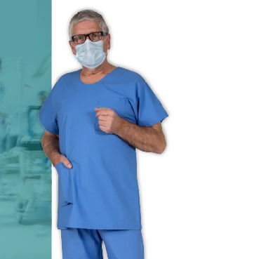 Conjunto sanitario unisex - ADEN  - FIL'MED - de poliéster / de algodón / azul