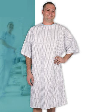 Bata desechable para paciente unisex - ALONG - FIL'MED - de algodón / de poliéster / blanca