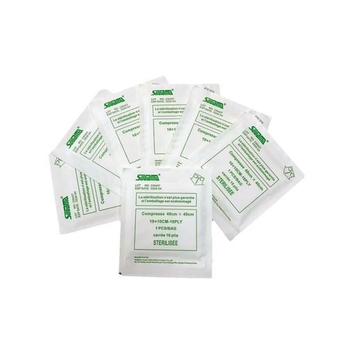 Compresa de gasa de algodón - 4"*8"-16ply - Yangzhou Super Union Medical Material - estériles / transpirable / absorbente