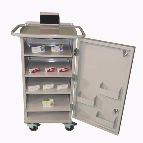 Carro de hospital - HI-DMT - Handle-iT - para medicamentos / para cuidados / con estante