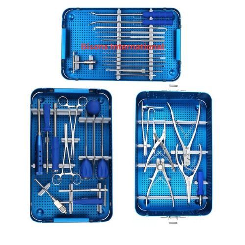 Kit de instrumentos para cirugía del raquis - 8596 - Bisons International - para cirugía ortopédica / para osteosíntesis del raquis