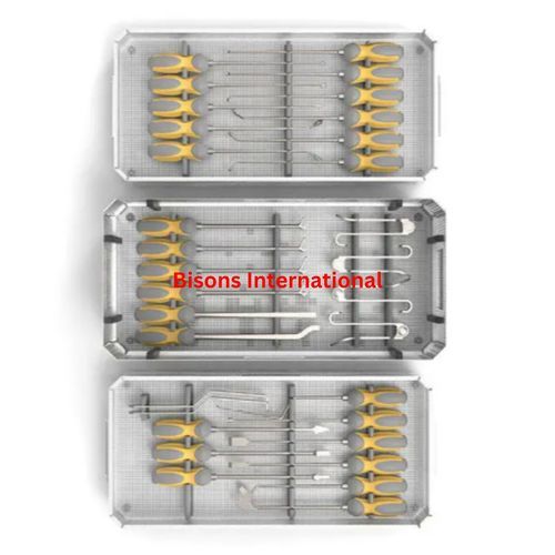 Kit de instrumentos para cirugía del raquis - BI-001468 - Bisons International - para neurocirugía / para cirugía ortopédica / personalizable