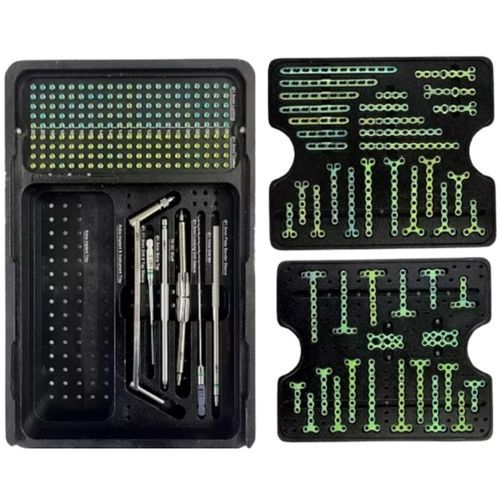 Placa de compresión para fragmentos óseos pequeños - BI-001634 - Bisons International - bloqueada / de titanio