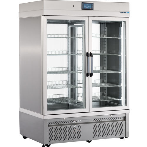 Refrigerador de laboratorio - 10010 PT - Teknaline Srl - pasante / con 2 puertas / con puerta de cristal