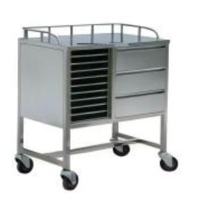Carro médico - YK-S014 - Topmost Medical Technology Co.,Ltd - de acero inoxidable / 3 cajones