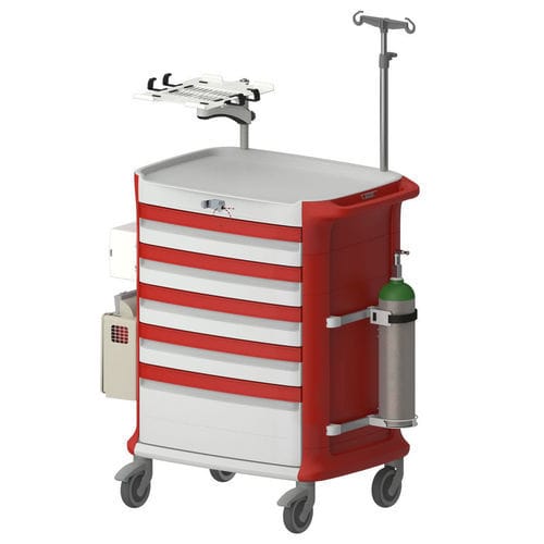 Carro de emergencia - Viviam Med - de hospital / para riesgos infecciosos / de plástico