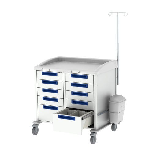 Carro para cuidados intensivos - mobile plus - Viviam Med - para cuidados / con cajón / con papelera