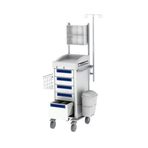 Carro para cuidados intensivos - Viviam Med - con canasta / con papelera / con portasueros