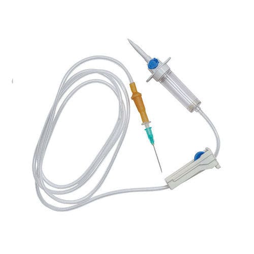 Set de perfusión policloruro de vinilo - Cruzine Healthcare - con filtro para prevenir la contaminación de partículas / con cámara de goteo