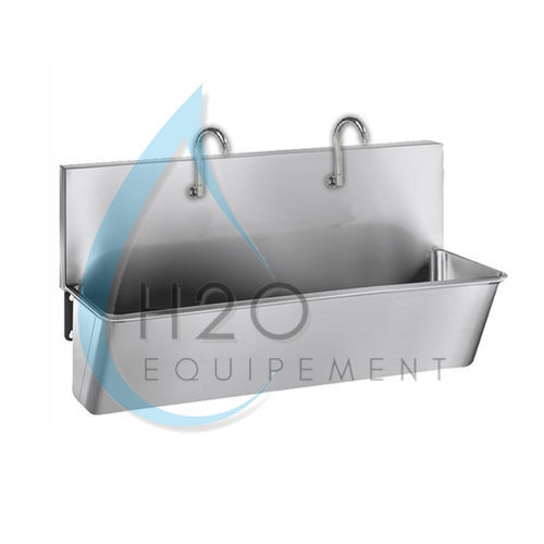 Fregadero quirúrgico 2 unidades - SURG 2 Inox - H2O Equipement - de acero inoxidable / mando digital / con revestimiento aséptico