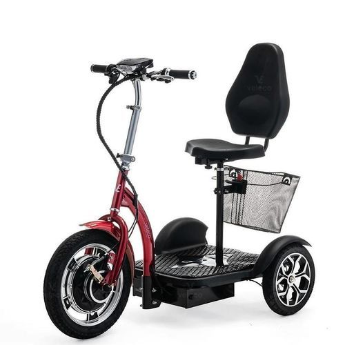 Scooter para movilidad reducida eléctrico - 16-RED - Veleco - 3 ruedas / con cesto / plegable