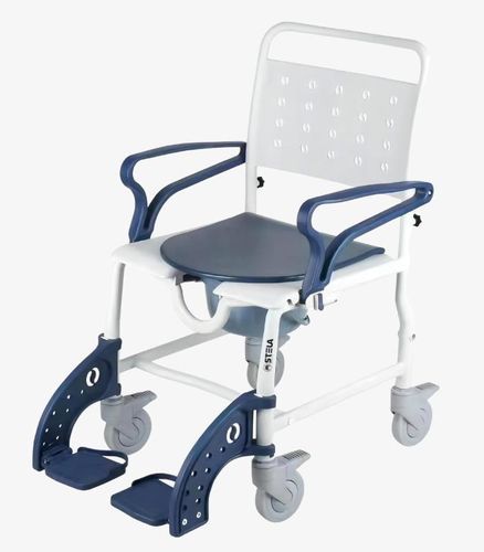 Silla de ducha con ruedas - BA10 - Stela Mobility - portátil / con respaldo / plegable