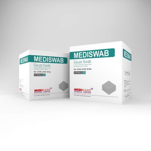 Compresa de gasa de algodón - Mediswab - Medicare Hygiene Ltd., - estériles / hipoalergénica / absorbente