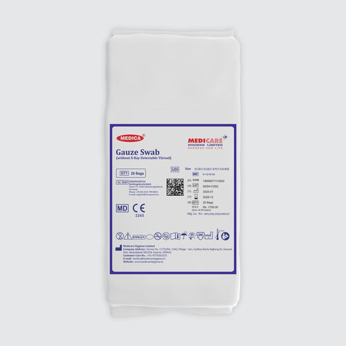 Compresa de gasa de algodón - Medica  - Medicare Hygiene Ltd., - estériles / absorbente