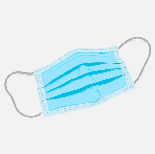 Mascarilla quirúrgica sin látex - Plasti Surge Industries Pvt. Ltd. - para adulto / azul / desechable