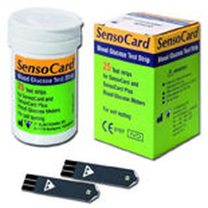 Tira de prueba de diabetes - SensoCard  - 77 Elektronika - de glucemia / de sangre / clínica