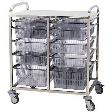 Carro para medicamentos - Agencinox - para transporte / de acero inoxidable / con estante