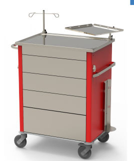 Carro de emergencia - Hygiène + - Agencinox - para aparato / para desfibrilador / de aluminio