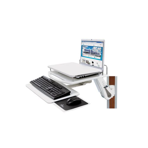 Brazo de soporte para ordenador portátil - Hawk  - Amico - médico / de pared / con cierre