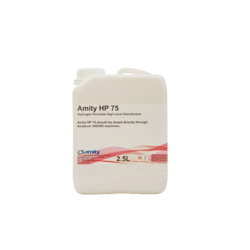 Desinfectante para endoscopios - HP 75 - Amity International - líquido / a base de glutaraldehído / a base de peróxido de hidrógeno