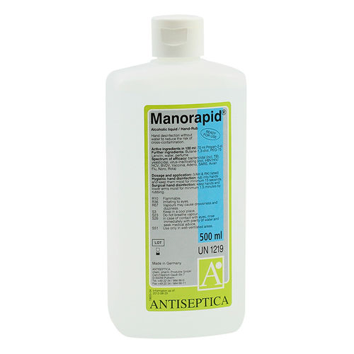 Solución hidroalcohólica 500 ml - MANORAPID® R.F.U. - ANTISEPTICA - 100 ml / 150 ml