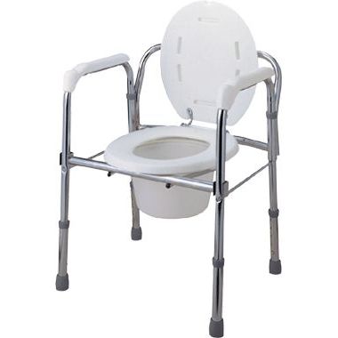 Silla con orinal con reposabrazos - APC-7100 - Apex Health Care - con cubo / con apertura higiénica / plegable