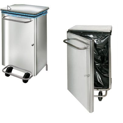 Papelera de acero inoxidable - CPBC - ARCANIA DEPARTMENT SOFINOR - con ruedas / con pedal