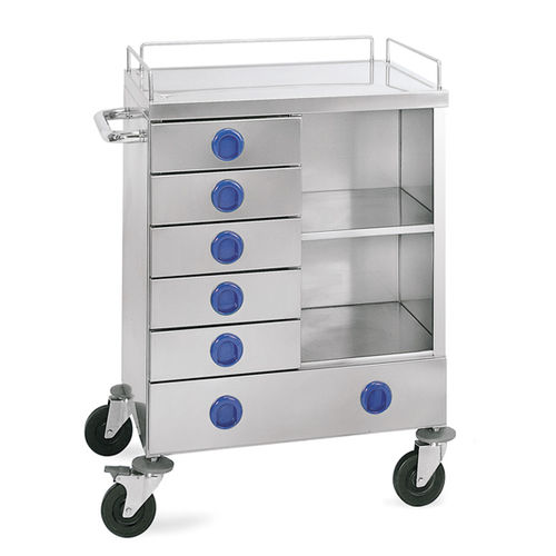 Carro médico - AT-OS   - para transporte / para apósitos / de acero inoxidable