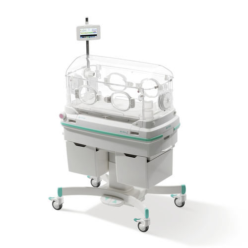 Incubadora neonatal con ruedas - Air Incu i - Atom Medical Corporation  - con monitor