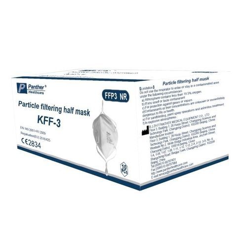 Mascarilla de protección FFP3 - KFF-3 - Panther Healthcare - con válvula de espiración / tipo copa / blanca