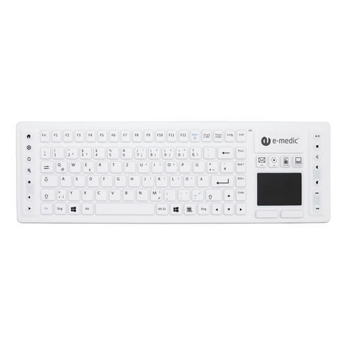 Teclado médico con alfombrilla táctil - BLT02 GER - Baaske Medical - de silicona / hermético / de higiene
