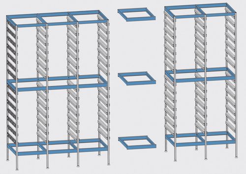 Estantería modular - 3420/25/00 QL - Alvi - sobre carril / estructura abierta / de aluminio