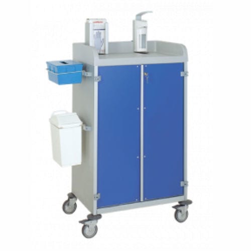 Carro médico - 3955/2 CR - Alvi - de uso general / para cuidados / de aluminio anodizado