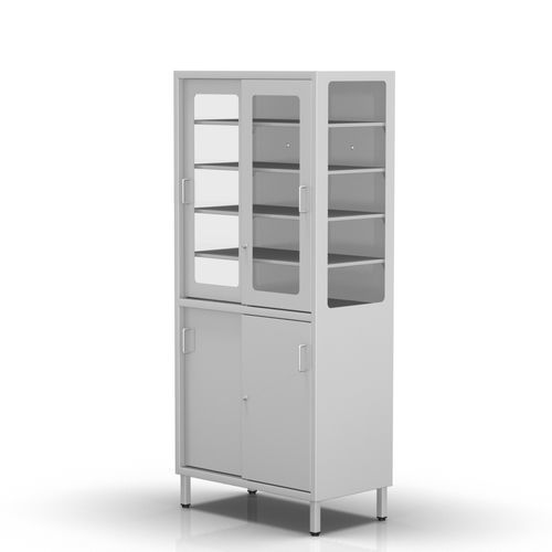 Armario de hospital - 2-272 - ALVO Medical - con estante / con puerta corredera / de acero inoxidable