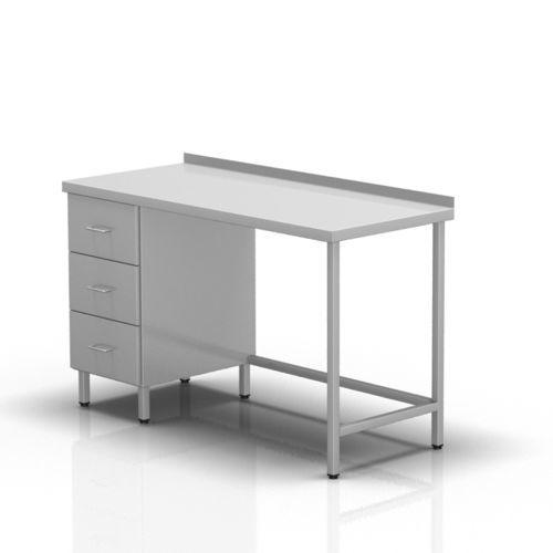 Mesa de trabajo - 2-383 - ALVO Medical - rectangular / fija / de acero inoxidable