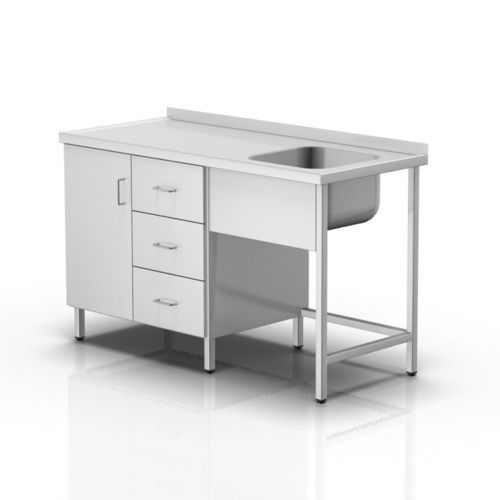 Mesa de trabajo - 2-394 - ALVO Medical - rectangular / fija / con fregadero
