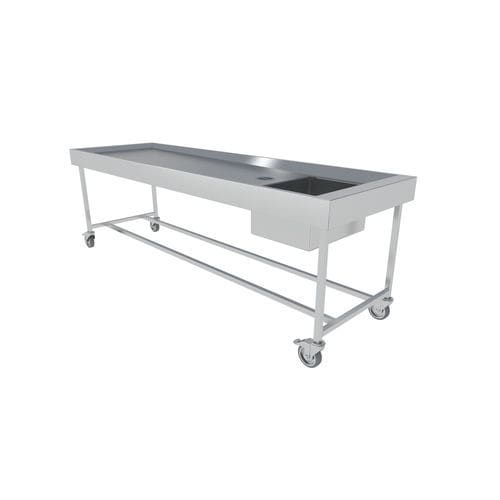 Mesa de autopsia de lavado de cadáveres - N4-002 - ALVO Medical - de medicina legal / móvil / rectangular