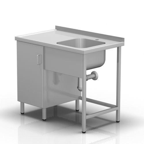 Mesa de trabajo - 2-392 - ALVO Medical - rectangular / con fregadero / de acero inoxidable