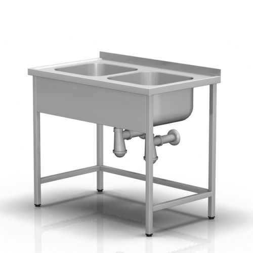 Mesa de trabajo - 2-395 - ALVO Medical - rectangular / con fregadero / de acero inoxidable