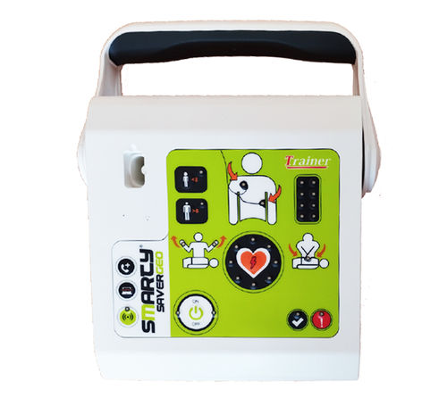 Desfibrilador externo de formación - SMARTY SAVER GEO - A.M.I. ITALIA - semiautomático / con monitor de ECG