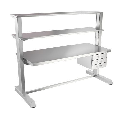 Mesa de trabajo - 822T52 - Bawer - rectangular / de acero inoxidable