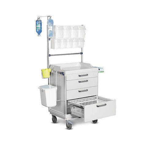 Carro de anestesia - 40-621513 - Belintra - para dispositivos médicos / con canasta / con papelera