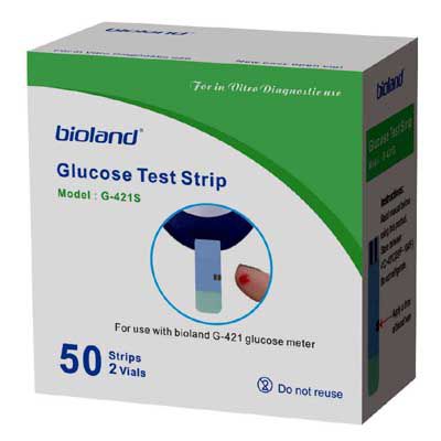 Tira de prueba de diabetes - G-423BS - Bioland Technology - de glucemia / de sangre / con tira reactiva